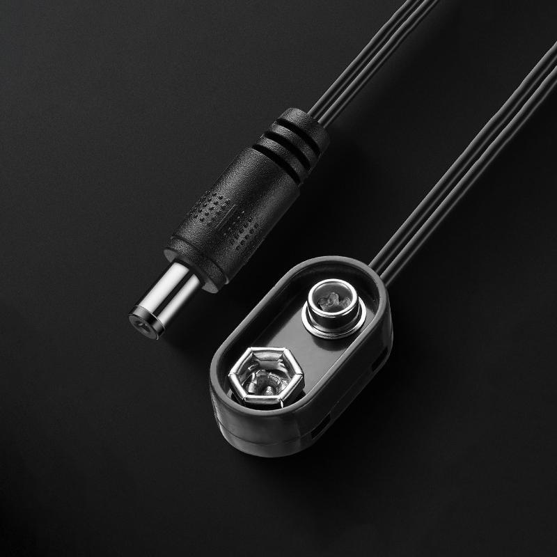 Outdoor Power Jack - 9V バッテリークリップコンバーターオス DC ジャックプラグ電源ケーブル低インピーダンスギターエフェクトペダル用屋内屋外パフォーマンス