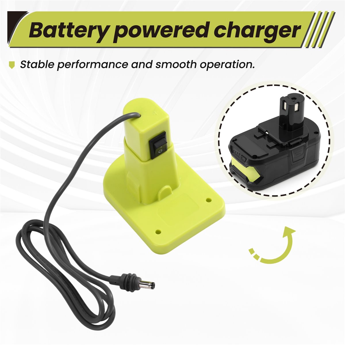 Outdoor Power Jack - リョービ18Vリチウムイオン電池用ファインバッテリー充電器、スターリンクミニ防水DCジャック付き、屋外および緊急用