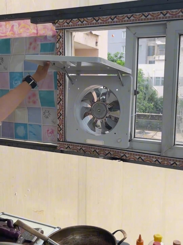 Outdoor Power Fan - 10インチフリップトップ調整可能速度パンチフリー屋外家庭用レストラン排気ファンキッチン強力窓レンジフードファン