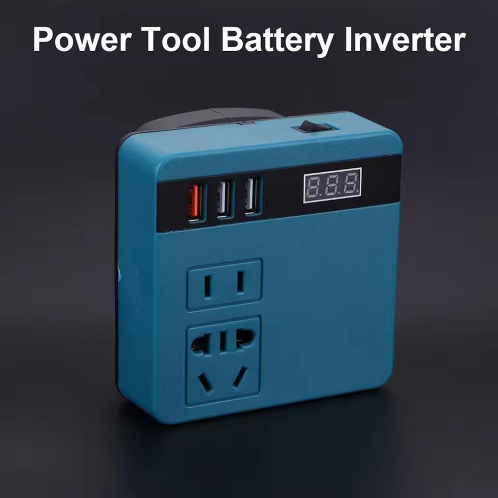 Outdoor Power Transformer - 120Wリチウムバッテリーインバーターパワーバンク18v 21vから220v多機能家庭用スマートトランス屋外作業用インバーター