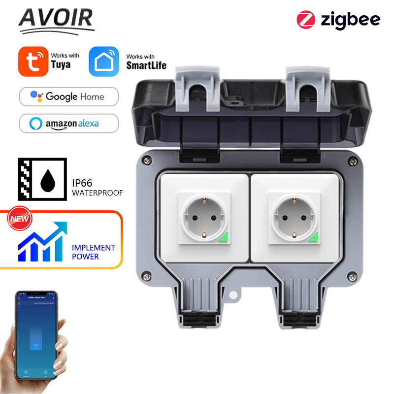 Outdoor Power Module - Avoir Tuya Zigbee 電気ソケット IP66 防水屋外