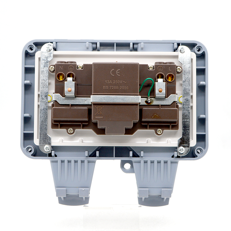 防水屋外壁コンセント,2つの位置,英国標準,13a,漏れ防止 - Outdoor Power Jack のレビューと価格