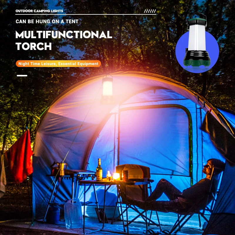 ポータブル強力な LED 懐中電灯 COB キャンプランプ付 - Outdoor Usb Power Bank のレビューと価格