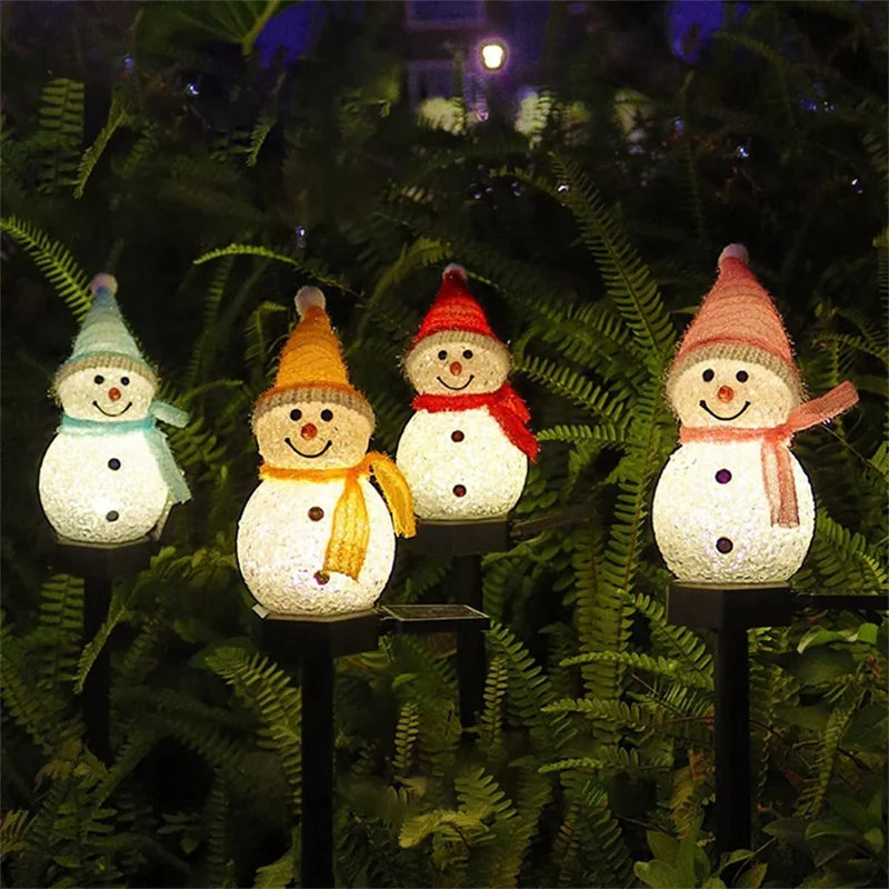 ソーラーLED雪だるま型アンビエントライト 屋外用杭型ライト - Outdoor Solar Power Xmas Lights のレビューと価格