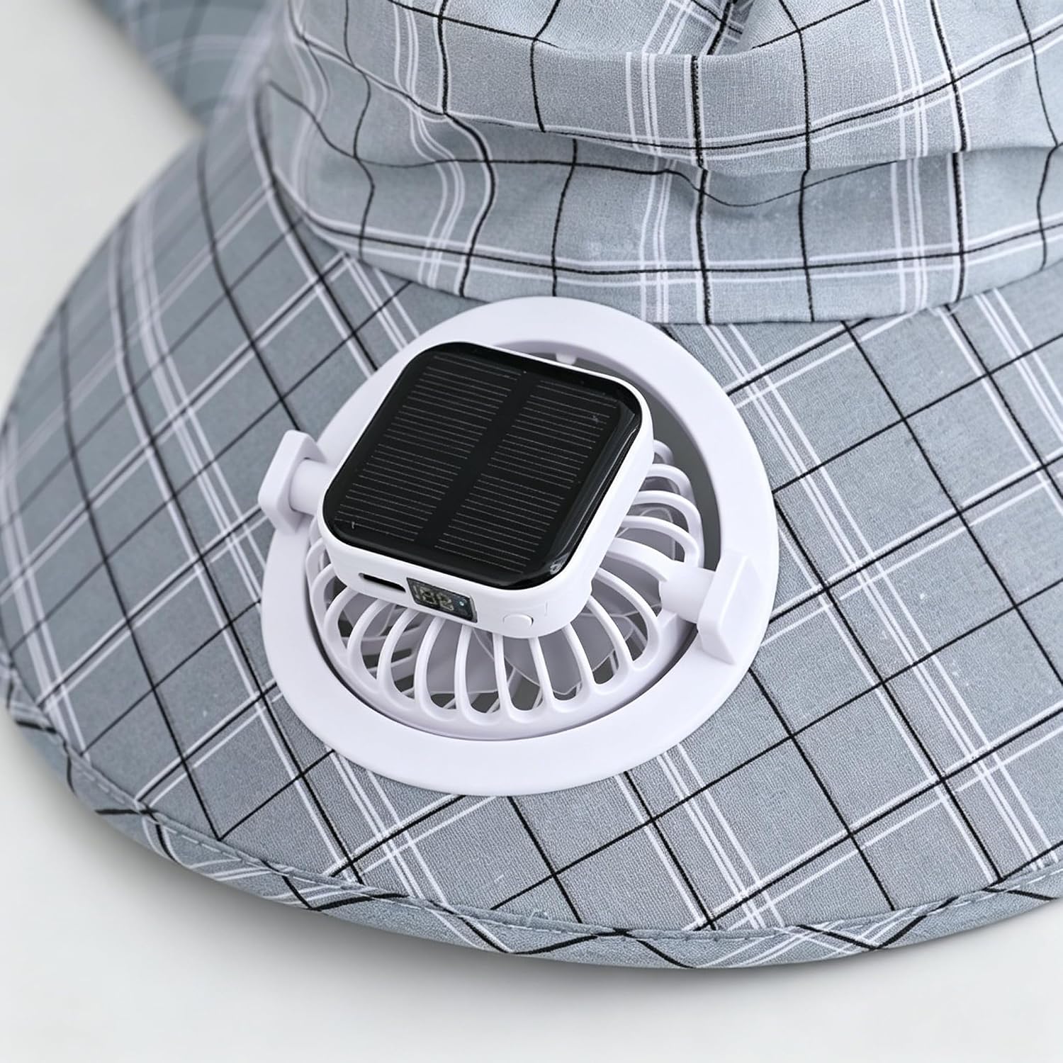 1PC ソーラーパワーネックガードファンハット USB 充電 - Outdoor Power Fan のレビューと価格