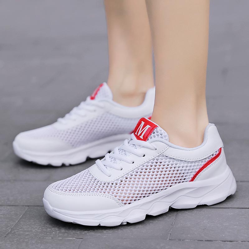 女性用通気性メッシュスニーカー,軽量ランニングシューズ,ベー - Outdoor Power Mop のレビューと価格