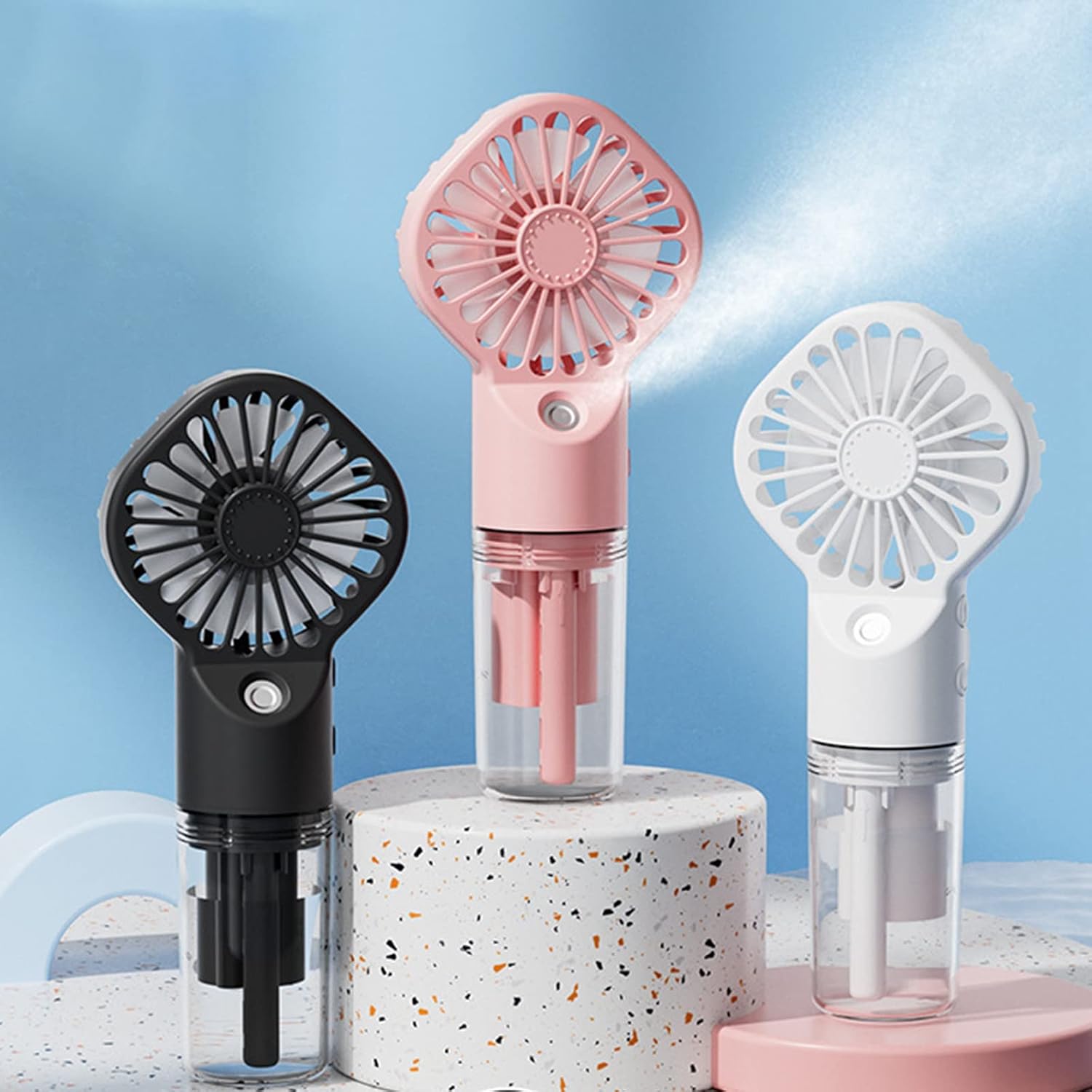 ポータブルハンドヘルドスプレーファンミニ加湿器ミストファン  - Outdoor Power Fan のレビューと価格