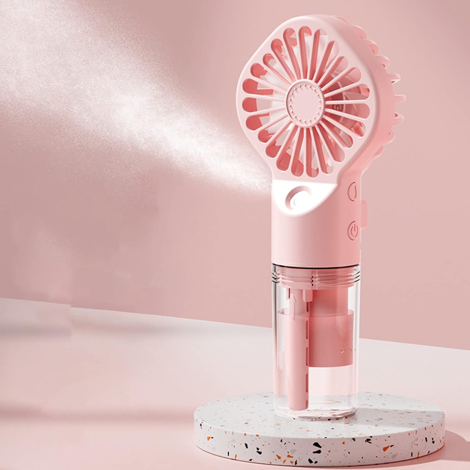 ポータブルハンドヘルドスプレーファンミニ加湿器ミストファン  - Outdoor Power Fan のレビューと価格