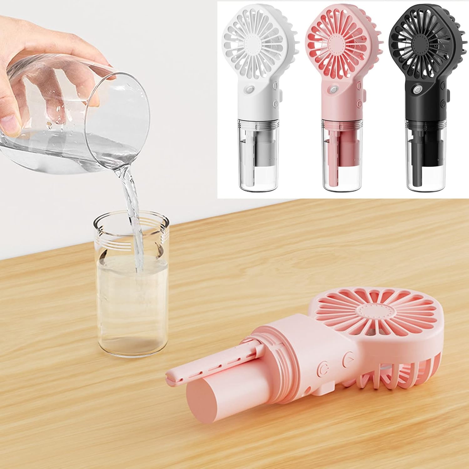 ポータブルハンドヘルドスプレーファンミニ加湿器ミストファン  - Outdoor Power Fan のレビューと価格