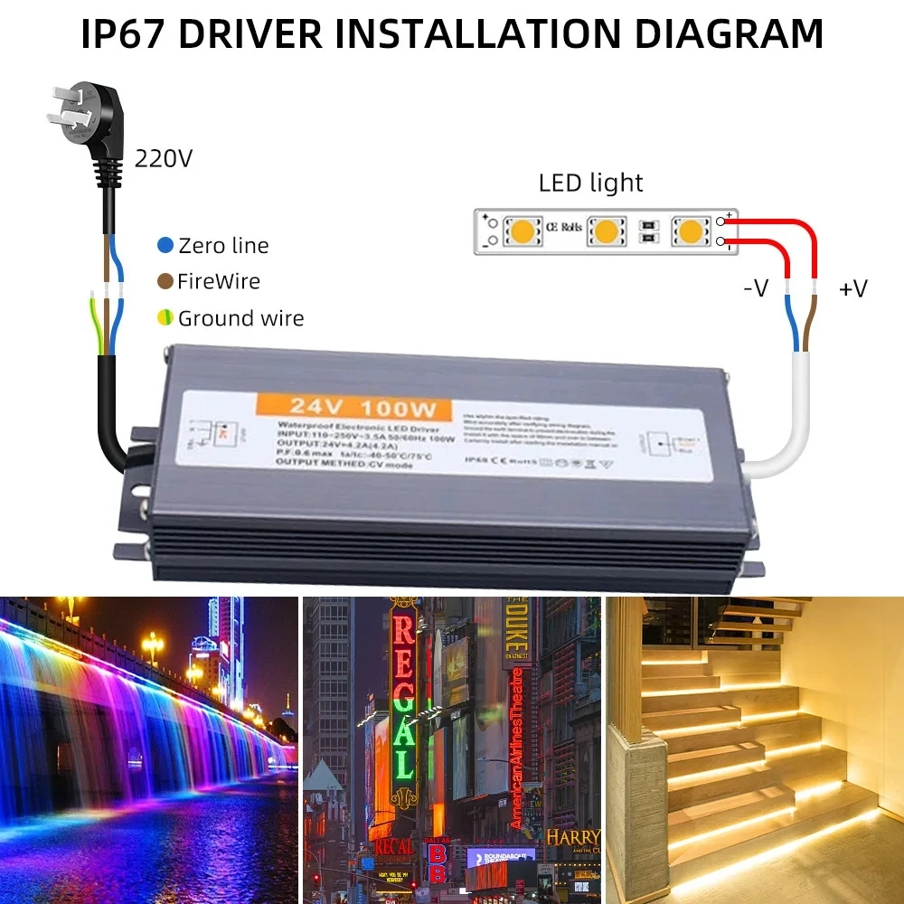 屋外防水電源IP67照明トランスAC110V〜220VからD - Outdoor Power Transformer のレビューと価格