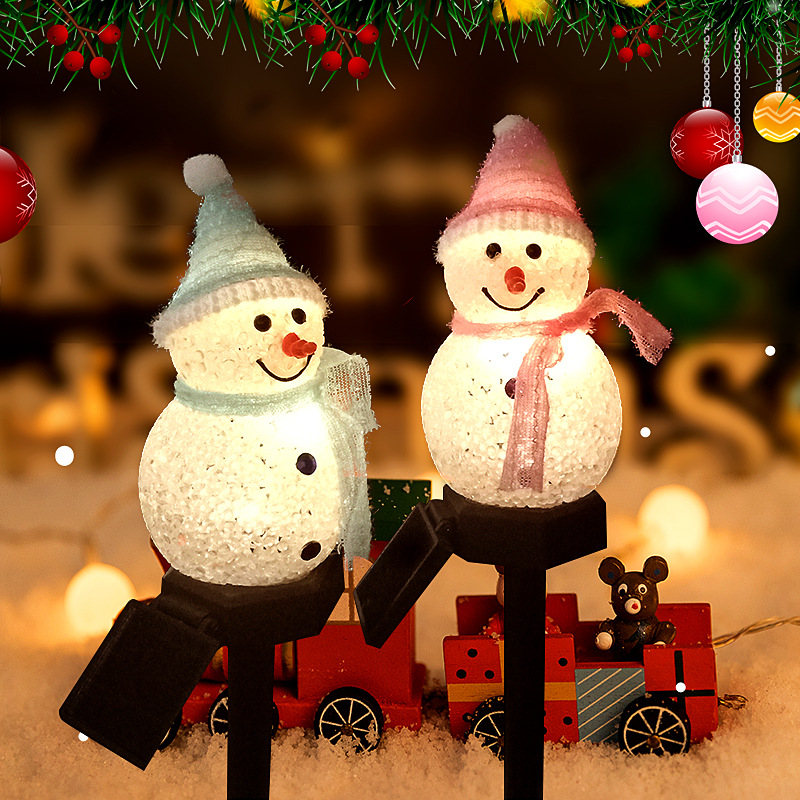 LED雪だるまソーラーガーデンライト屋外地面杭ライトソーラー - Outdoor Solar Power Xmas Lights のレビューと価格