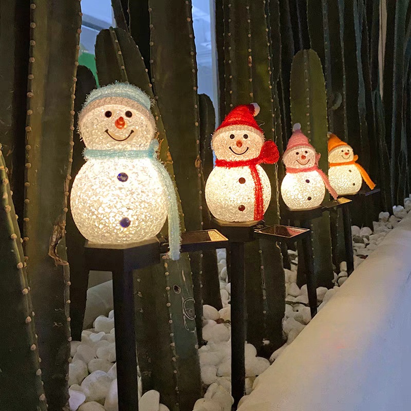 LED雪だるまソーラーガーデンライト屋外地面杭ライトソーラー - Outdoor Solar Power Xmas Lights のレビューと価格