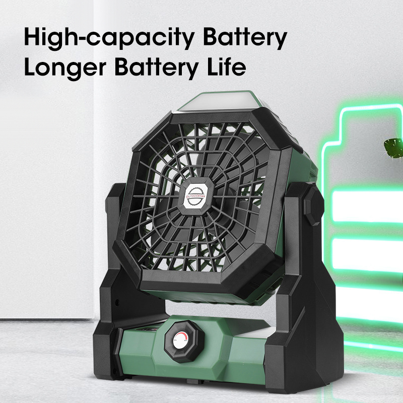10000mAh キャンプファン LED ランタン付きポータ - Outdoor Power Fan のレビューと価格