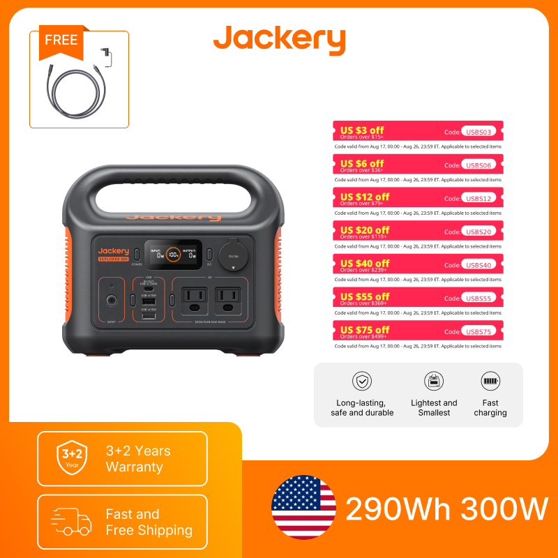 Jackery ポータブル電源 エクスプローラー300New - Extension Cord Outdoor のレビューと価格