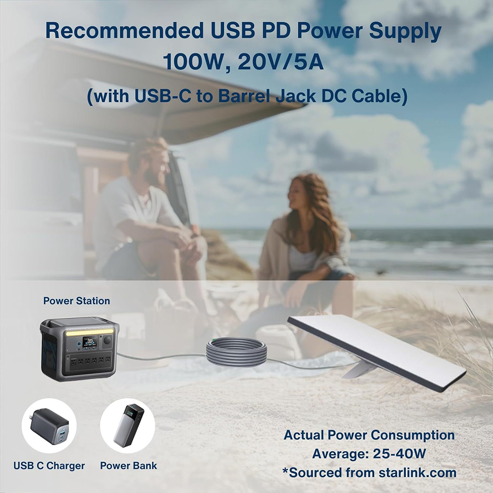 2m USB C to PD 電源ケーブル Starlink - Outdoor Power Jack のレビューと価格