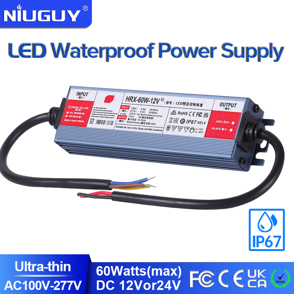 IP67防水電源 60W DC 12V 5A 24V 2.5 - Outdoor Power Transformer のレビューと価格