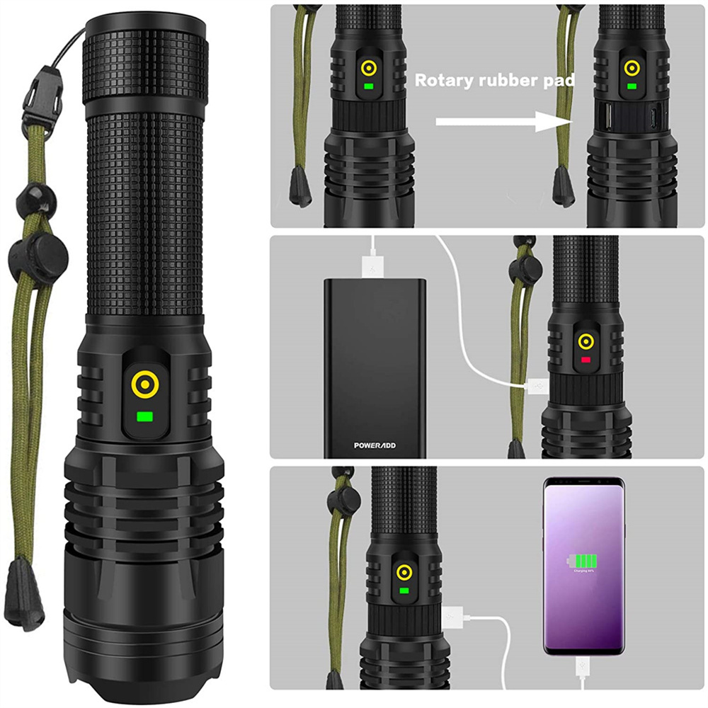 最も強力な XHP70.2 ズーム可能な懐中電灯最も明るい  - Outdoor Power Meter Bike のレビューと価格