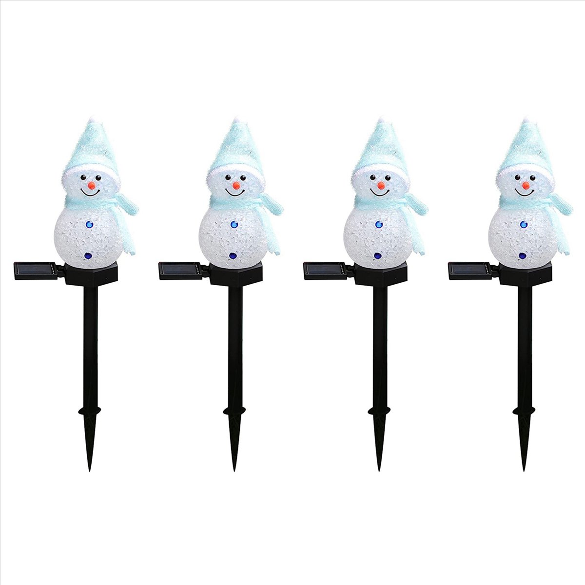 新しい 4X 雪だるまソーラーライトクリスマス太陽光発電 L - Outdoor Solar Power Xmas Lights のレビューと価格