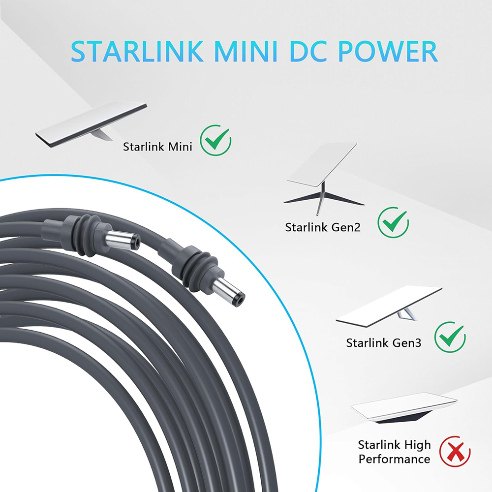Starlink Mini DCからDC 5.5x2.1mm - Outdoor Power Jack のレビューと価格
