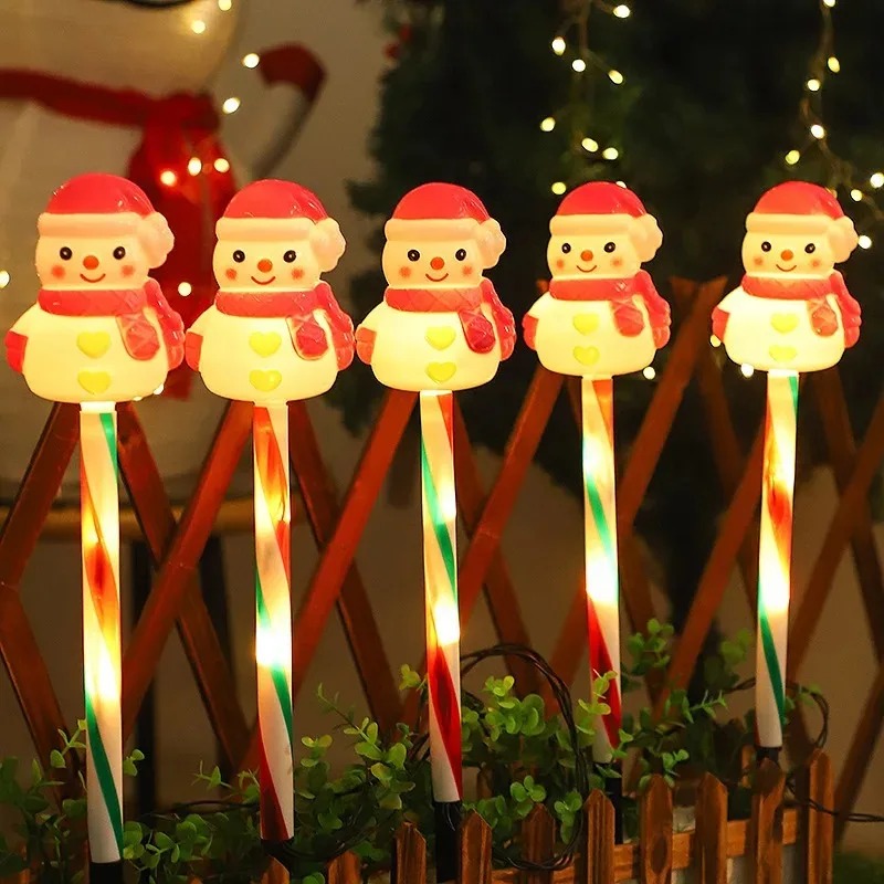 クリスマスソーラーパワーサンタ＆雪だるまLEDランプ屋外芝生 - Outdoor Solar Power Xmas Lights のレビューと価格
