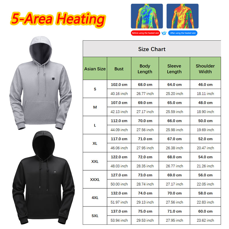 5ゾーン加熱パーカー加熱服男性女性パーカーUSB加熱暖かい屋 - Outdoor Usb Power Bank のレビューと価格