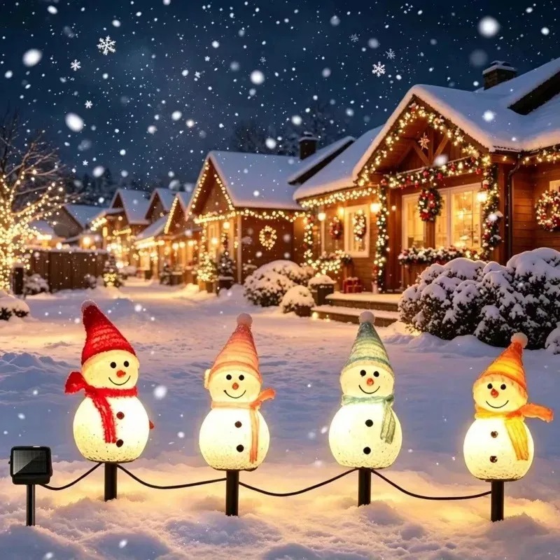 ソーラー式スノーマン型グラウンドステークLEDライト、ウォー - Outdoor Solar Power Xmas Lights のレビューと価格