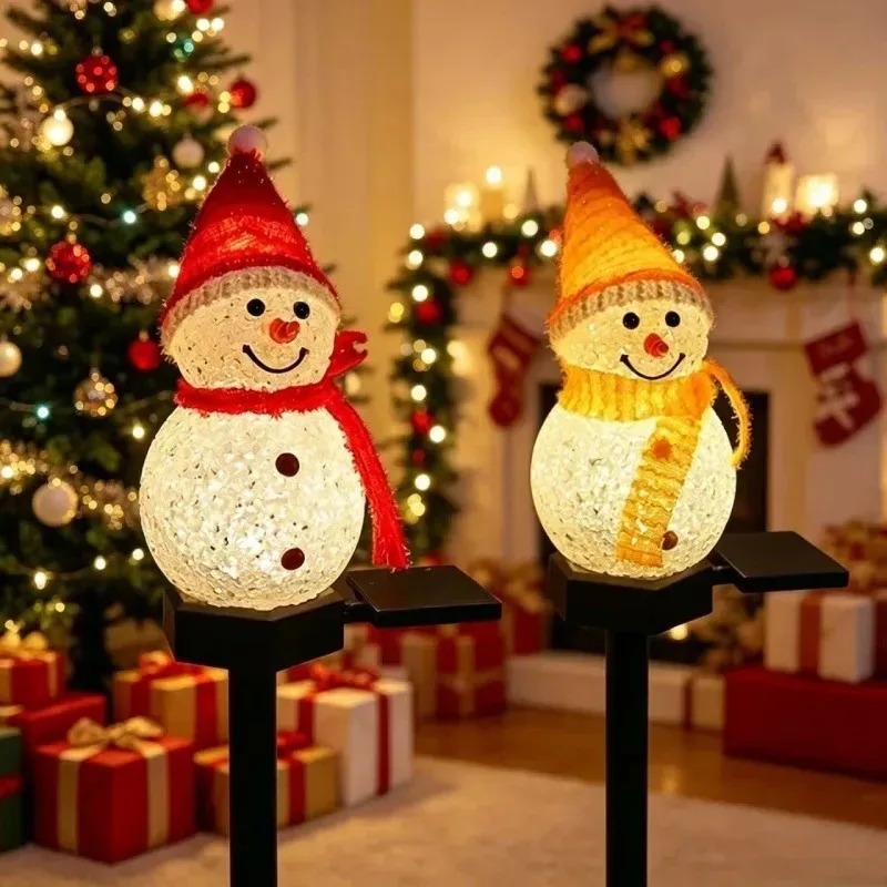 ソーラー式スノーマン型グラウンドステークLEDライト、ウォー - Outdoor Solar Power Xmas Lights のレビューと価格