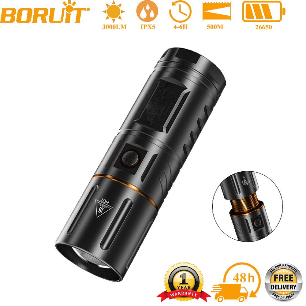 BORUiT 超高輝度 3000LM LED 懐中電灯 26 - Outdoor Usb Power Bank のレビューと価格