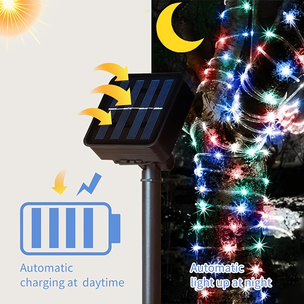 ソーラーロープライト 8モード 防水 ソーラーストリングライ - Outdoor Solar Power Xmas Lights のレビューと価格