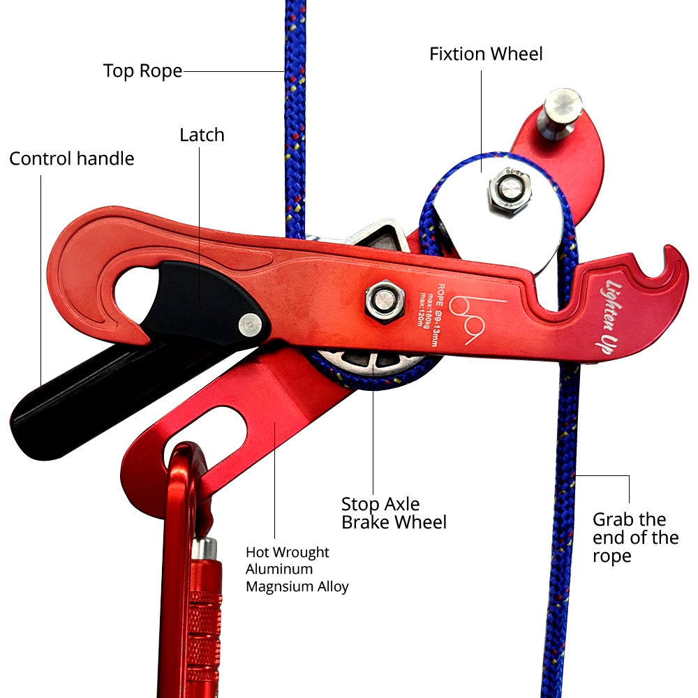 180kg耐荷重プロ仕様ロッククライミングディセンダー、セル - Outdoor Power Grab のレビューと価格